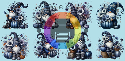 16oz Kabouters met pompoenen - blauw