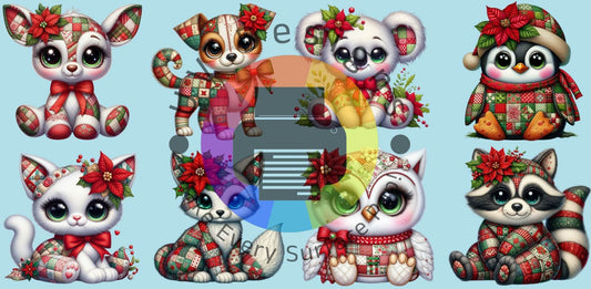 16oz Christmas Patched animals nr 1