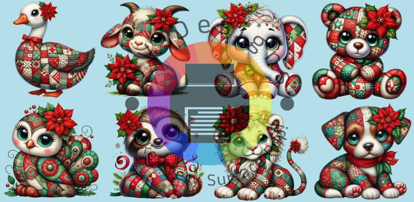 16oz Christmas Patched animals nr 2