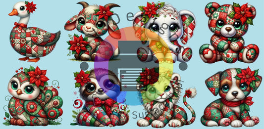 16oz Christmas Patched animals nr 2