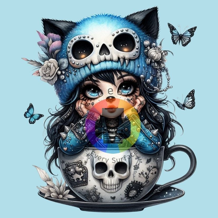 Gothic gnome meisje - Blauw nr 6