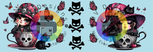 11oz Gothic gnome. meisjes in mok - roze