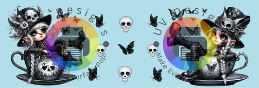 11oz Gothic gnome. meisjes in mok - zwart