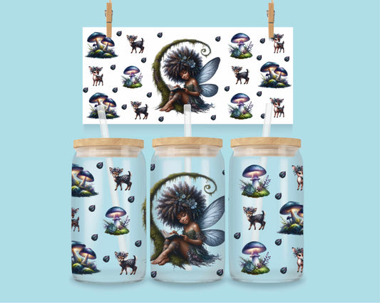 16oz Afro Forest Fairy with Book