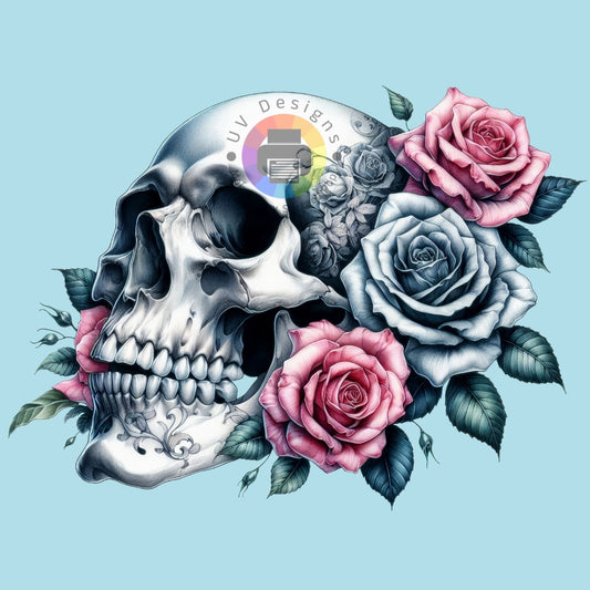 Crâne avec roses n° 12 cm 1