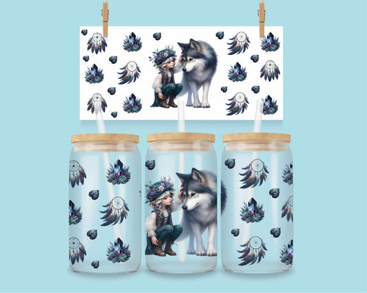 16oz Forest Elf with Wolf