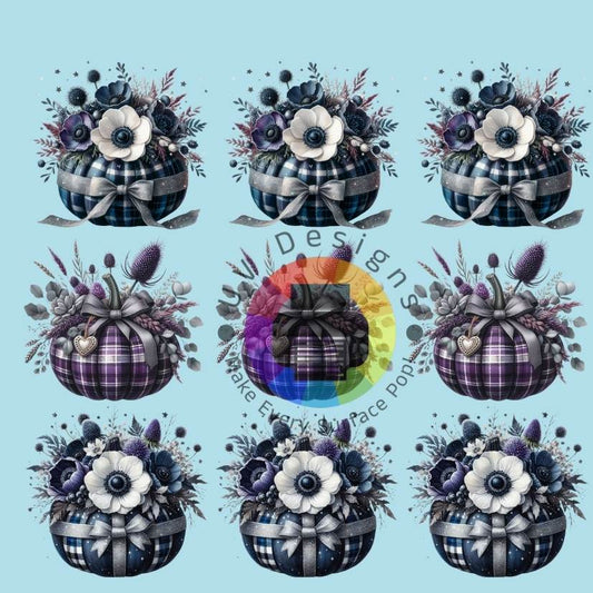 4 cm Pompoenen met bloemen