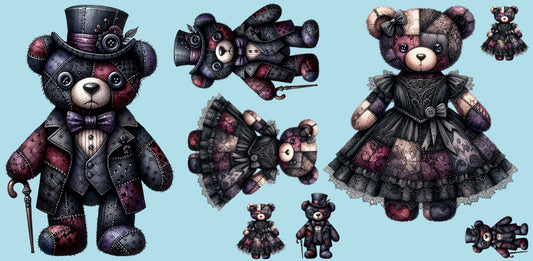 16oz Gothic His and Hers Teddy Bear