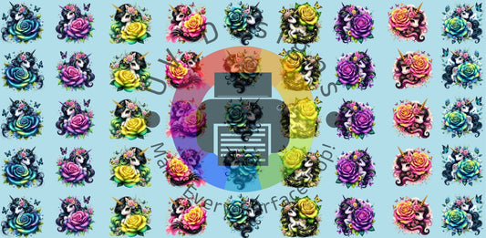 16oz Mini Unicorn met roos