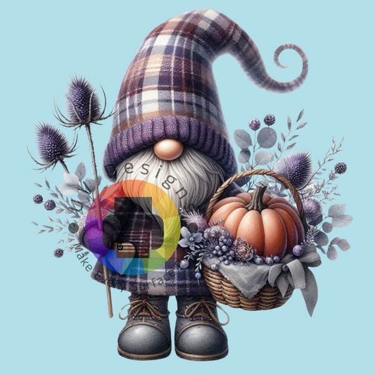 Kabouter met pompoen - paars nr 1