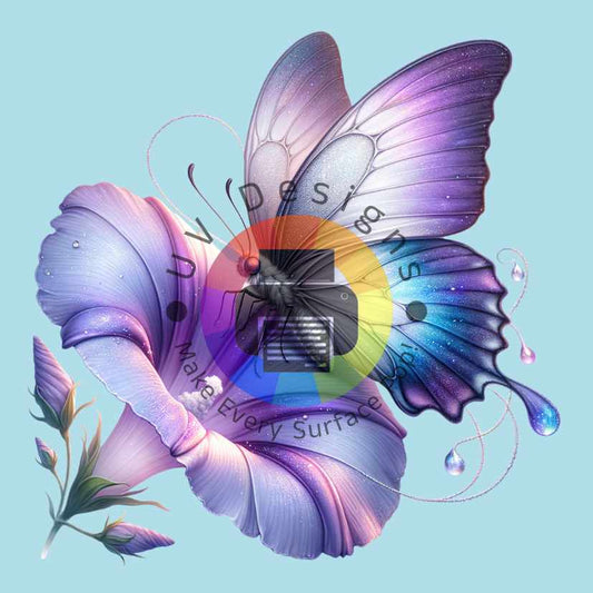 Papillon avec fleur n° 1