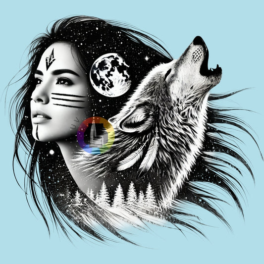7 cm Woman with wolf no. 2