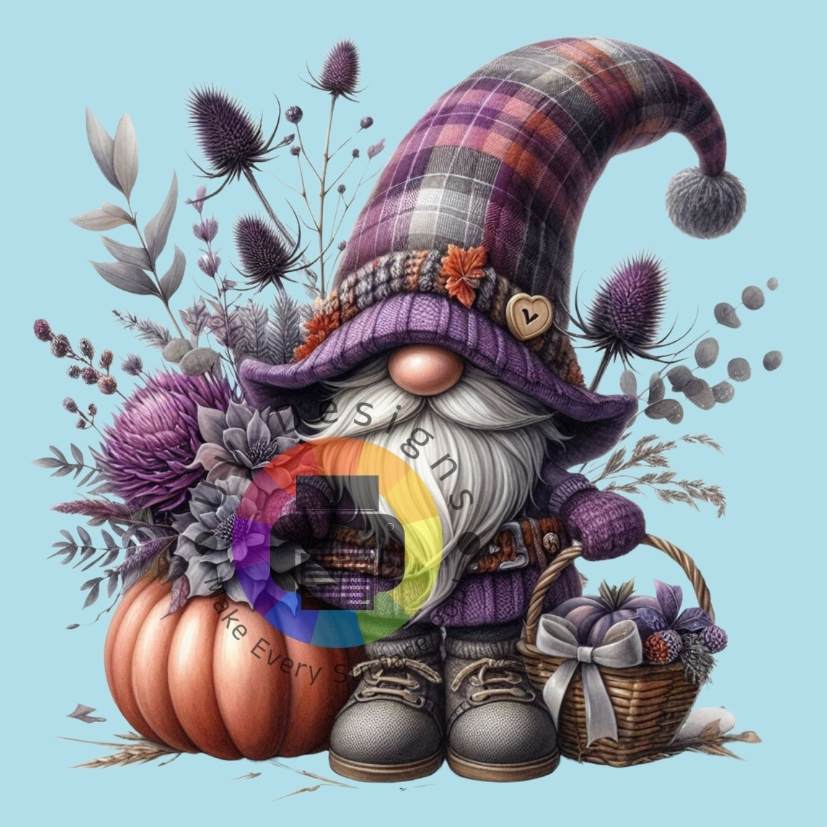 Kabouter met pompoen - paars nr 2