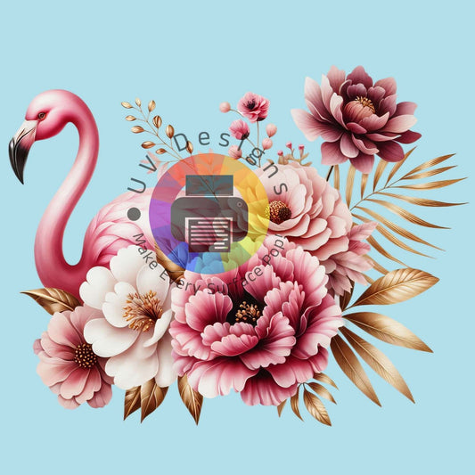 7 cm Flamingo met bloemen nr 2