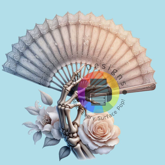 12 cm Skelet hand en waaier
