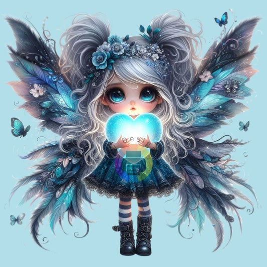 Butterfly girl with heart no. 1