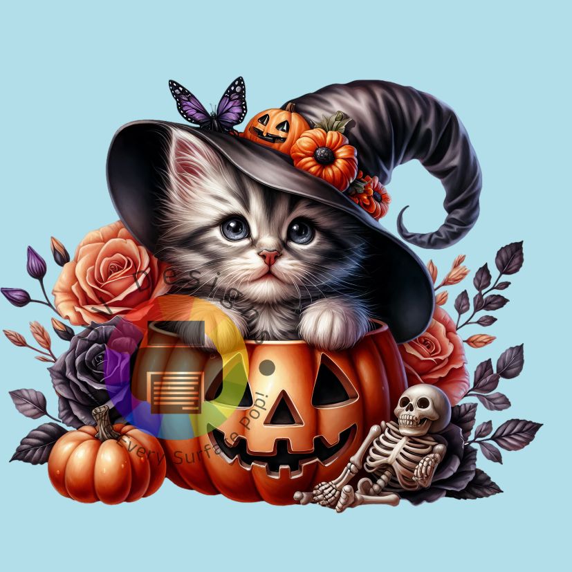 Kitten in pompoen nr 1