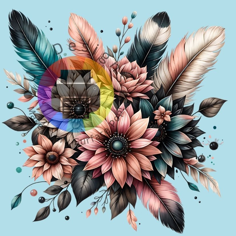 Bloemen met veren nr 3