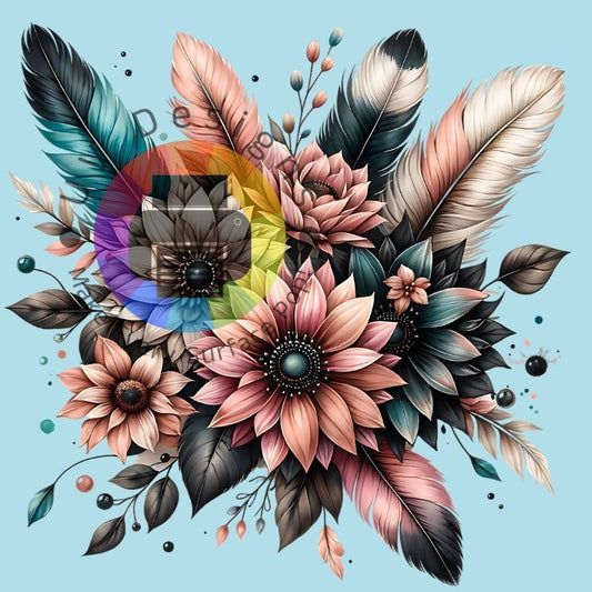 Bloemen met veren nr 3