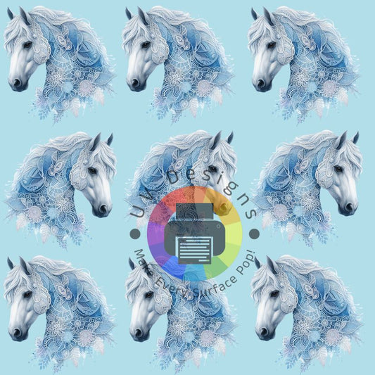 4 cm Blauw kanten paard