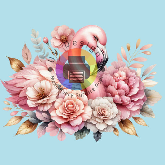 7 cm Flamingo met bloemen nr 4