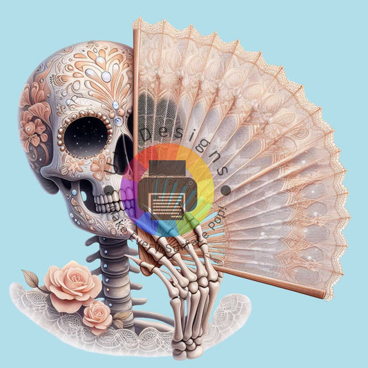 12 cm Skull met waaier