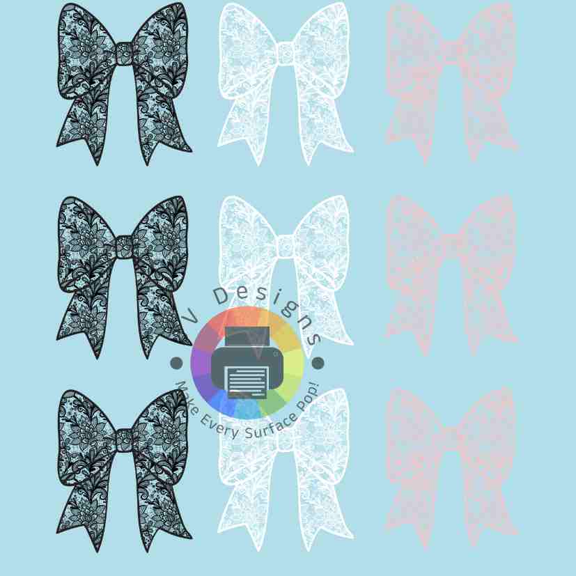 4 cm Lace bow nr 1 ( Black - White - Pink)