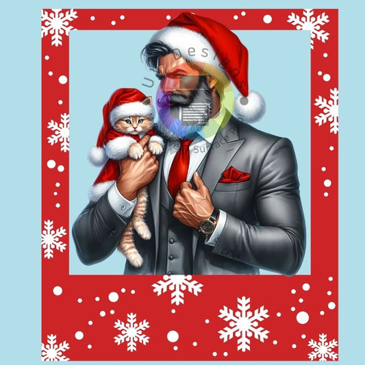 Santa Claus with kitten