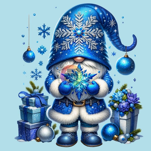 12 cm Blauwe kerst kabouter nr 2