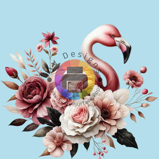 Flamingo met bloemen nr 6