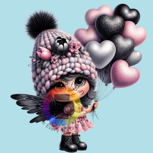 Kabouter meisje met hartjes ballonnen nr 2