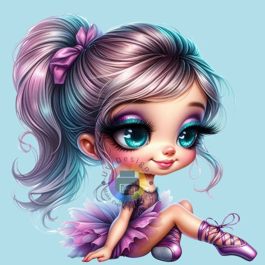 12 cm Ballerina in purple tutu