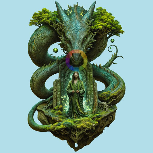 Dragon vert de 7 cm avec homme