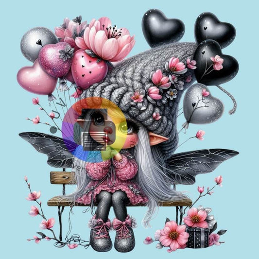 Kabouter meisje met hartjes ballonnen nr 3