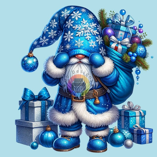 12 cm Blauwe kerst kabouter nr 3