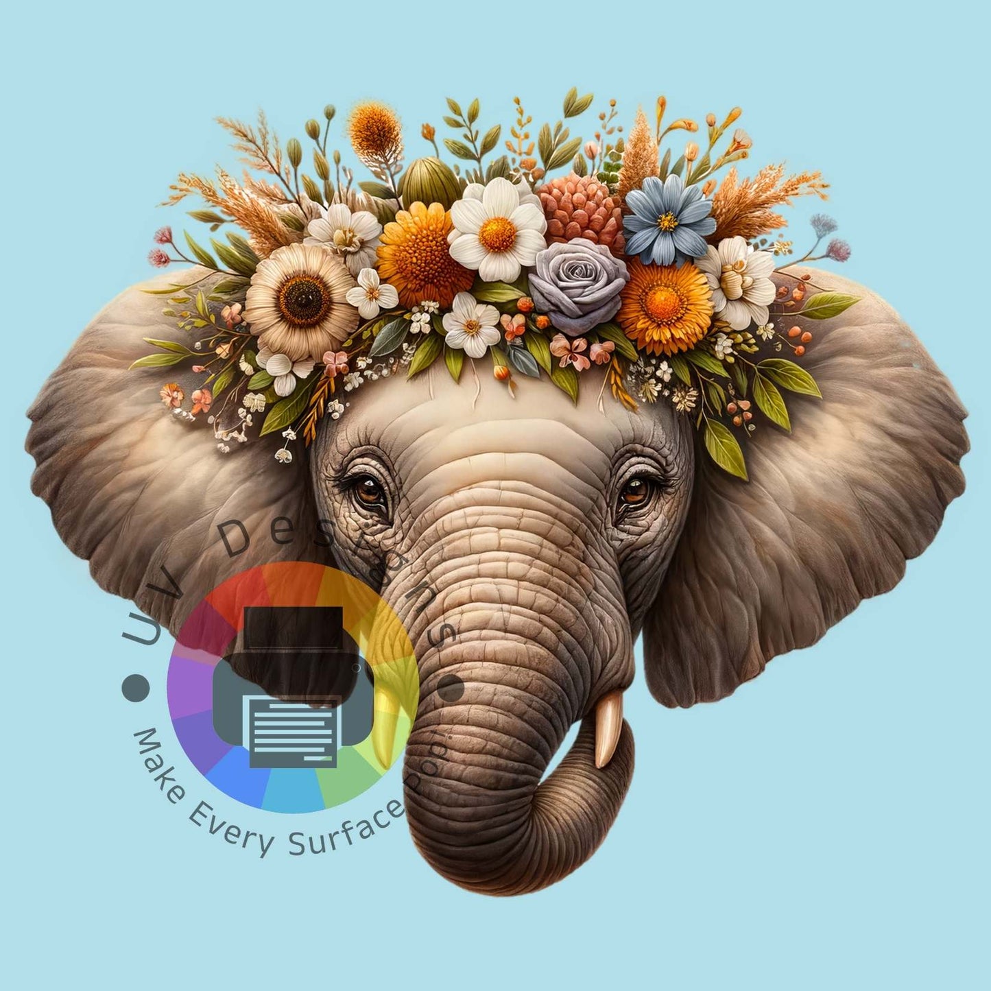 Olifant met bloemen nr 1