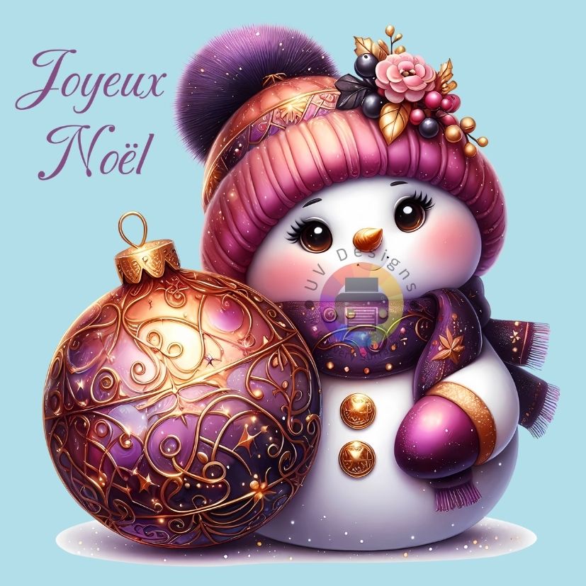 12 cm Pink Snowman No. 7