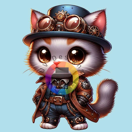 12 cm Steampunk kitten nr 2