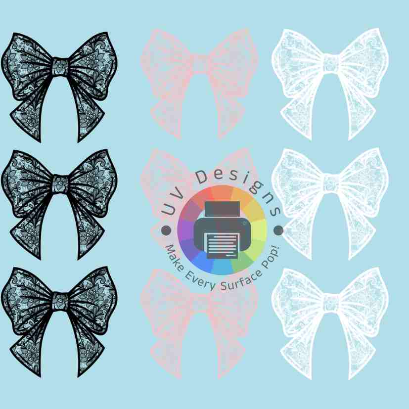 4 cm Lace bow nr 2 ( Black - White - Pink)