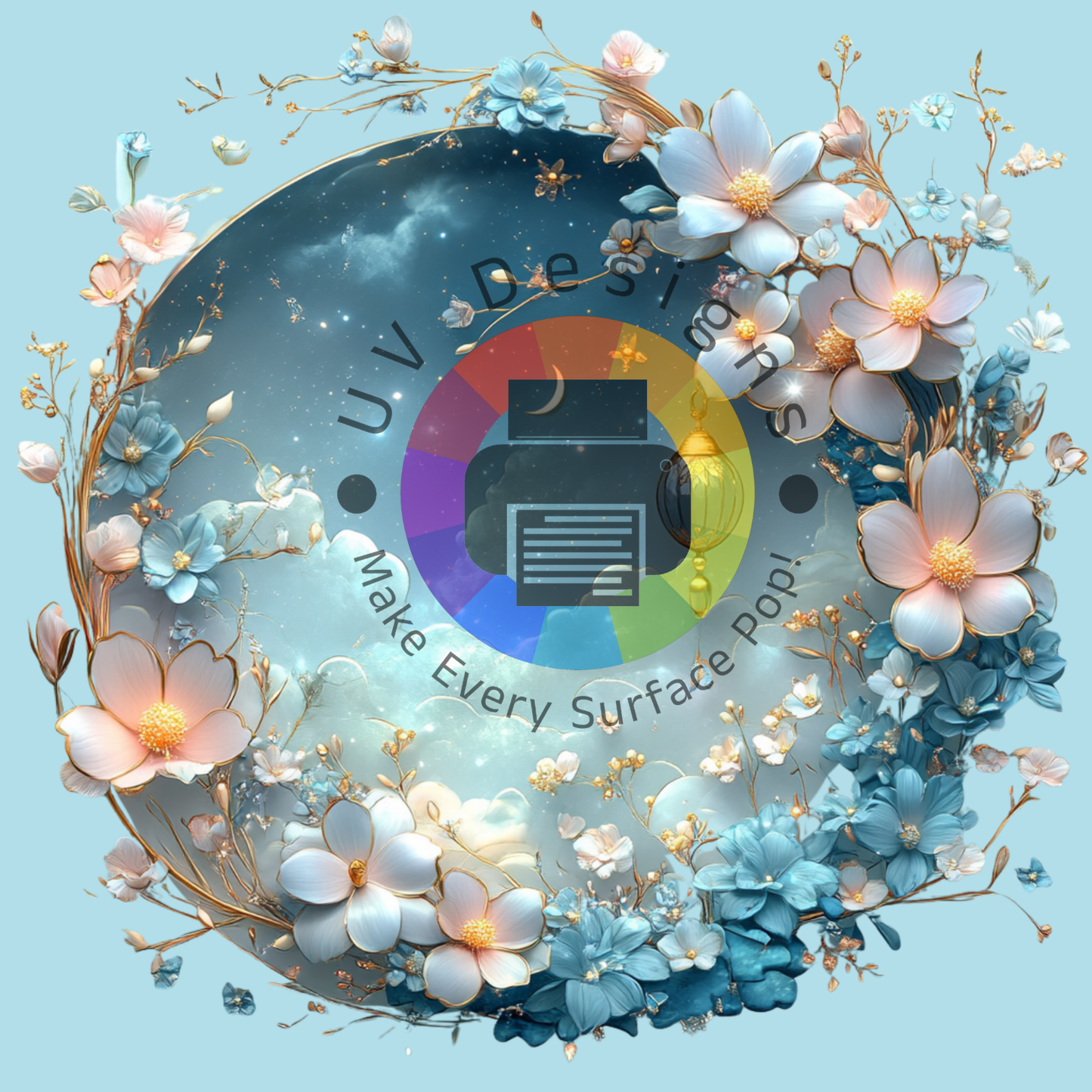 Fantasy volle maan met bloemen