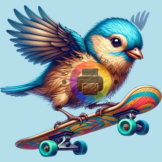 Bird on skateboard no. 1