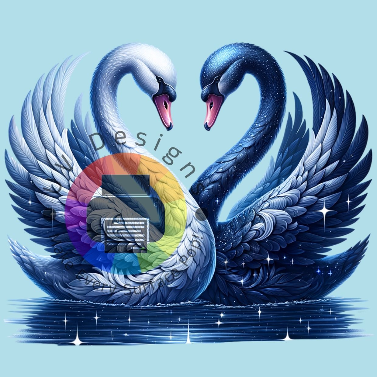 Blauwe en witte zwanen nr 1