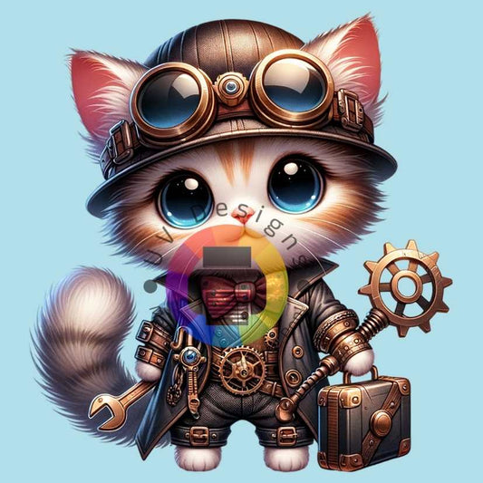 12 cm Steampunk kitten nr 1