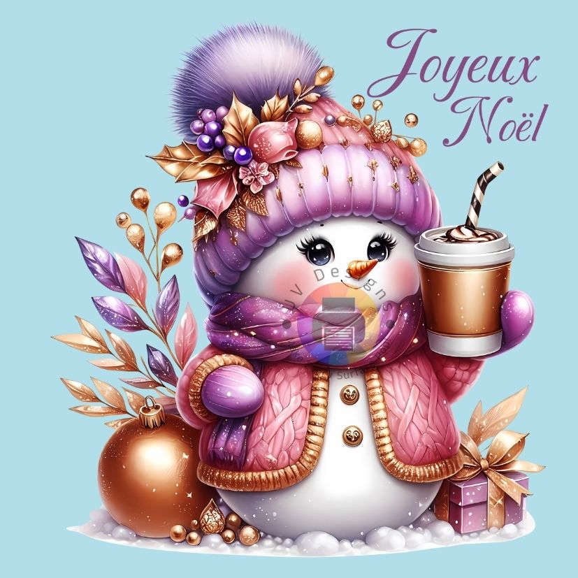 12 cm Pink Snowman No. 8