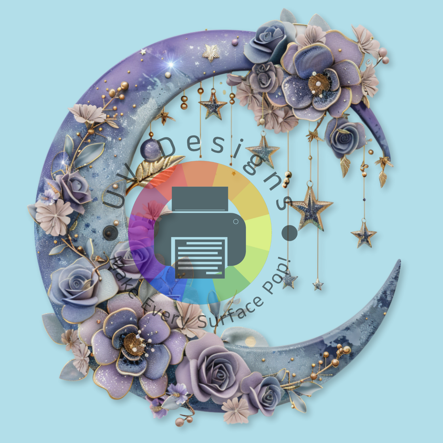 Fantasy halve maan met bloemen nr 1