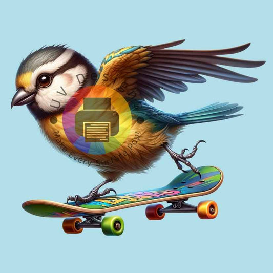 Bird on skateboard no. 2