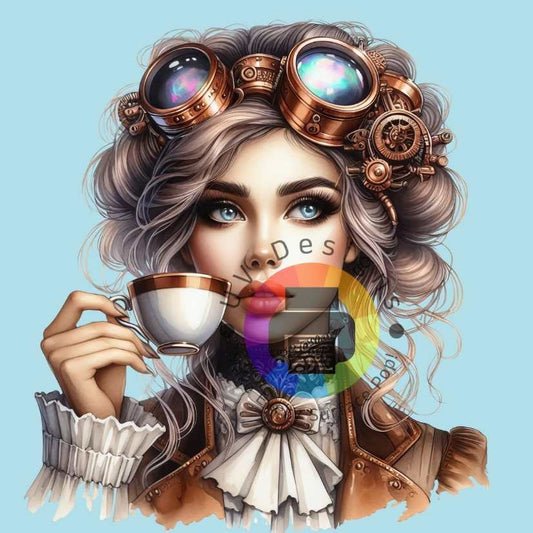 12 cm Steampunk koffie vrouw nr 4