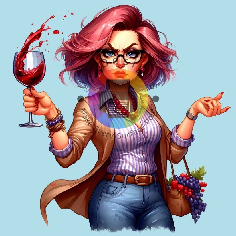 Vrouw met glas wijn - nr 1