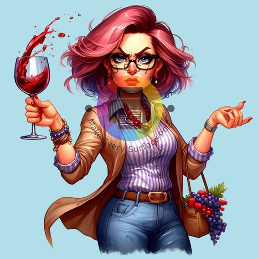 Vrouw met glas wijn - nr 1