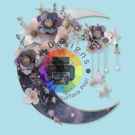 Fantasy halve maan met bloemen nr 2